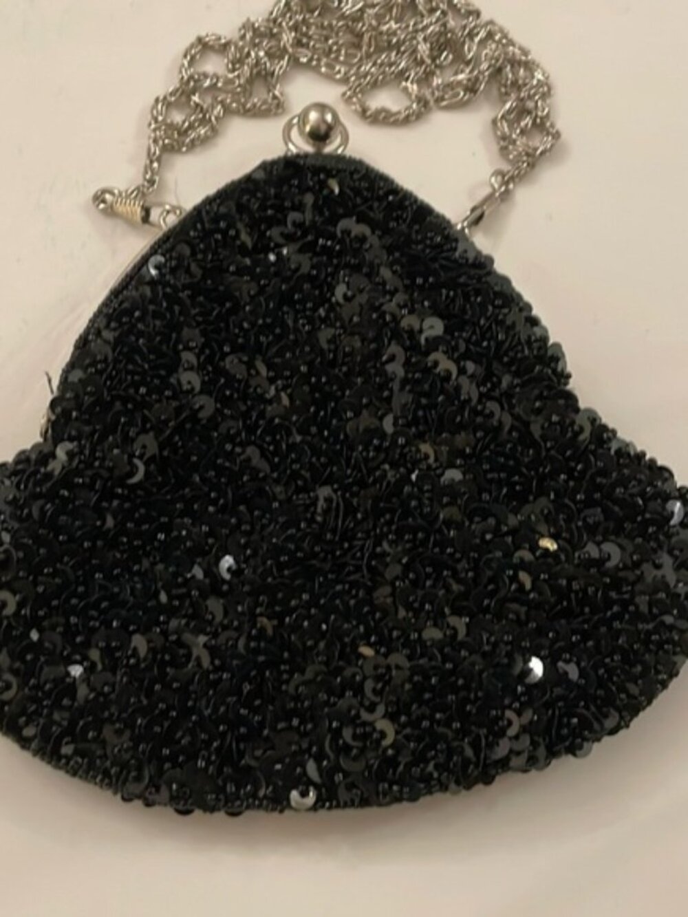 EVENING BLACK  SMALL SEQUIN CLUTCH PURSE